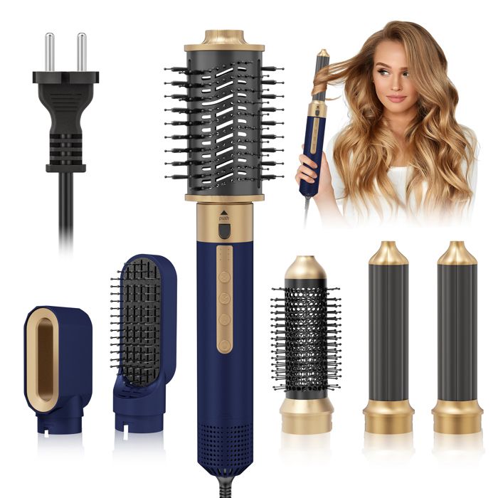 Seche Cheveux Air Styler 6 in 1Brosse Chauffante Brosse Lissante