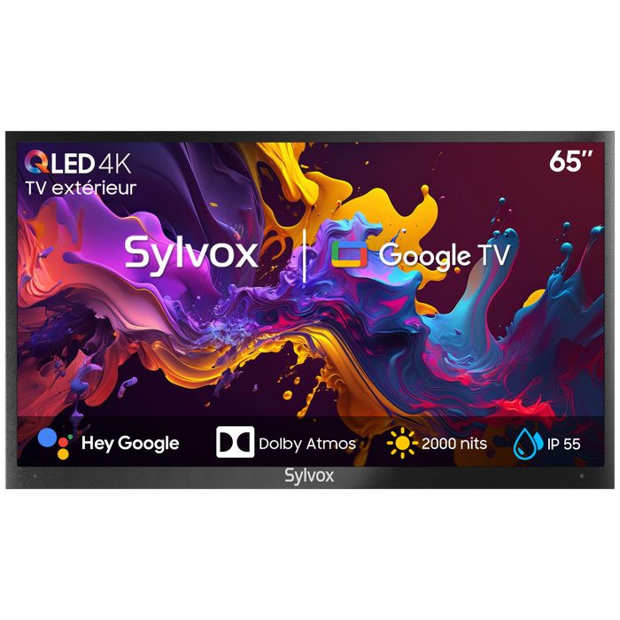 TV QLED Extérieur SYLVOX Poolpro2.0 65 (165cm) 4K UHD 2000 nits IP55 Étanche