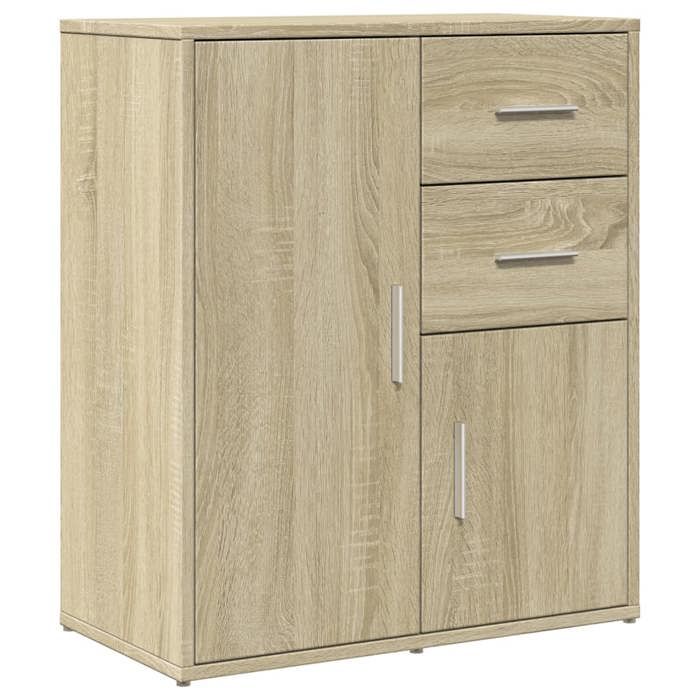 Buffet bas en bois dingénierie - vidaxl - Chêne sonoma - 60x31x70 cm - 69 kg capacité - À monter soi-même