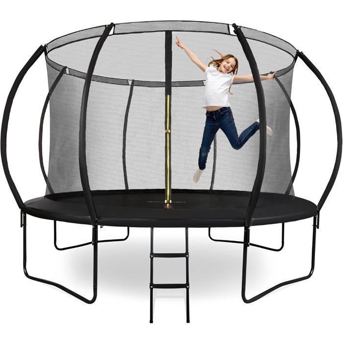 Trampoline Enfant Extérieur - HYPERMOTION - 366 cm - Filet de sécurité Zippé - Échelle antidérapante - 150 Kg Max