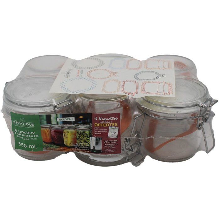 Bocaux à armature LE PRATIQUE 7523 350 ml Pack de 6 10 étiquettes incluses - vue 2