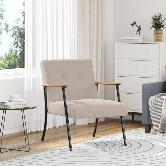 NEW 2026 Fauteuil-chaise simple - 1 pc - Poids maximal: 110 kg - Gris clair 59x75x78 cm L6775