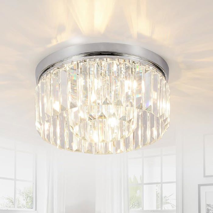 JTY moderne en cristal plafonnier à 6 ampoules plafonnier en verre pour salon chambre à coucher cuisine couloir – Chrom LUSTRE