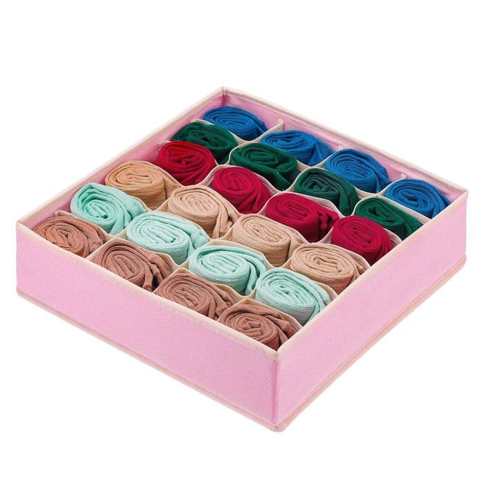 Cube de rangement pliable rangement à tiroirs pour sous-vêtements rangement sous meuble rangement en tissu à 24 compartiments