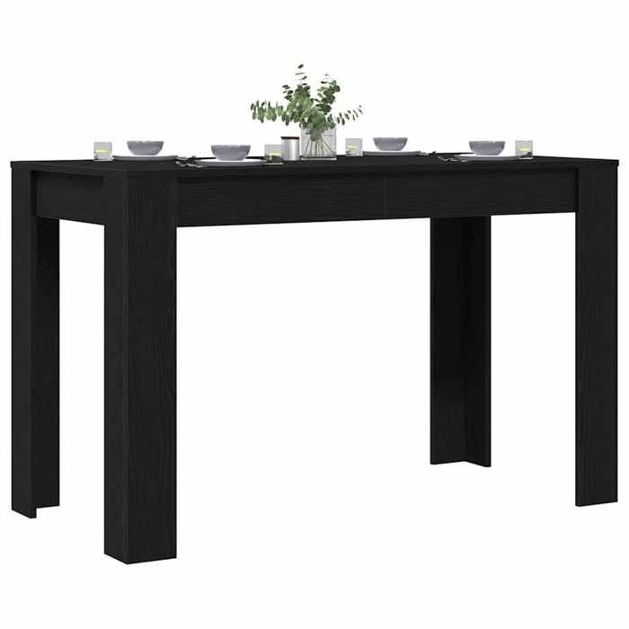 ShieldPro®Table cuisine(Rectangle) SOLOMON Noir Table à dîner - FAFA-TOP - Meuble de cuisine - chêne noir 120x60x76 cm - Bois dingé