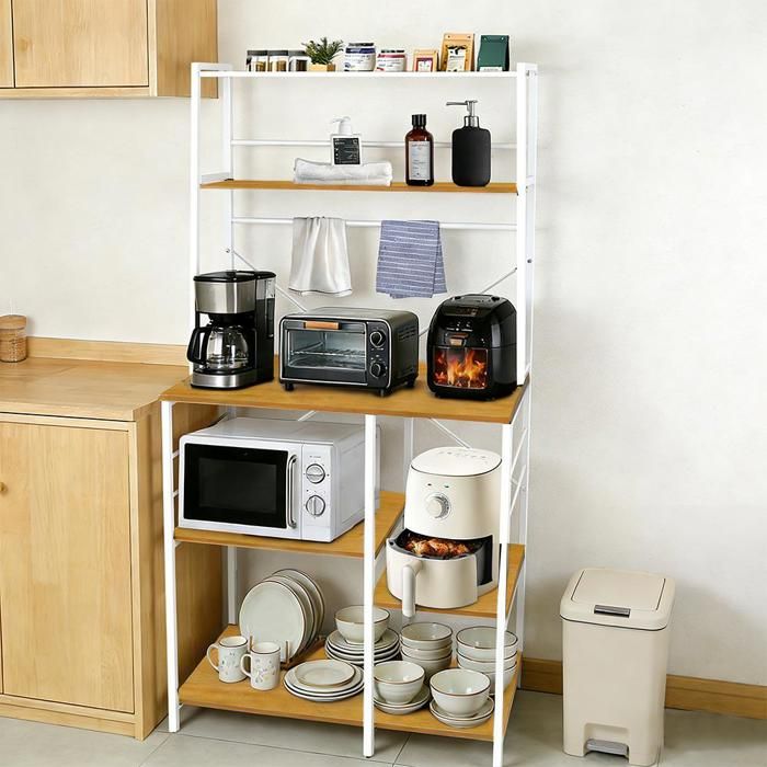 XUANYU.40x90x168cm Meuble Bas Rangement - Étagère pour Machine à Café - Étagères de Stockage pour Four à Micro-Ondes - Jaune