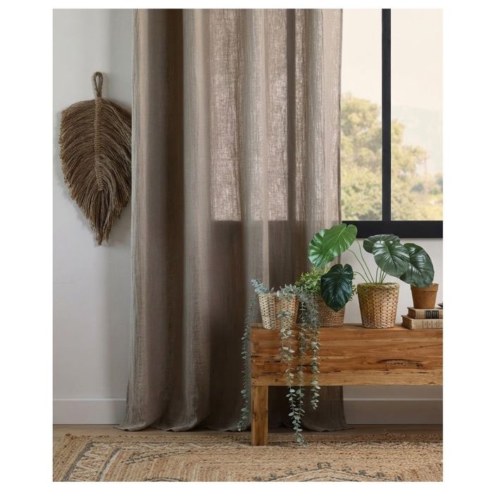 Rideau en gaze de coton 140 x 260 cm Pop colors beige