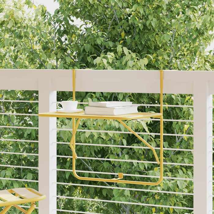 (Promo 2026)TABLE 2/4 PERSONNES -Table de balconSHIELD Table cuisine arrière-cour Doré 60x40cm Acier 9531151