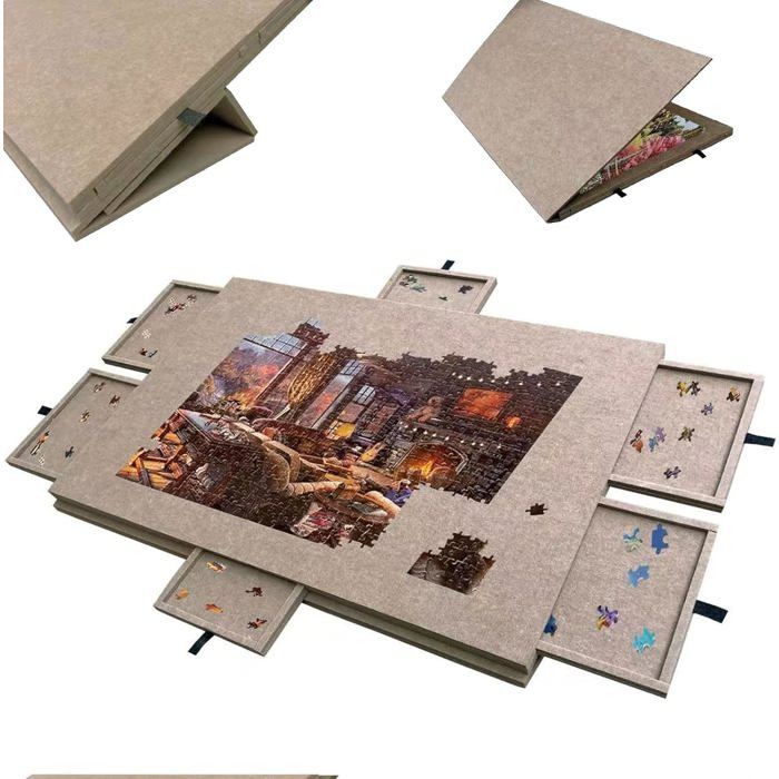 PLANCHE À PUZZLES portable avec 6 tiroirs de rangement – Table inclinable légère EUR 45,90 - FR
