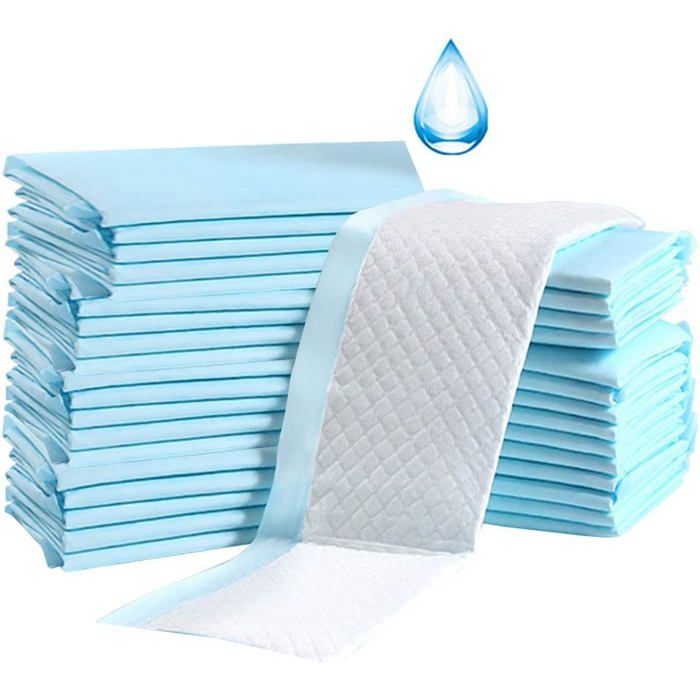 Lot de 100 alèses jetables pour table à langer pour bébé respirantes imperméables anti-fuite à absorption rapide 33 x 45 cm