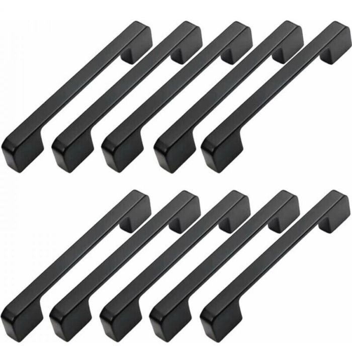 10pcs Poignée Meuble Entraxe 128mm-Poignée Porte Cuisine Noire Poignee Barre Meuble Poignee De Cuisine Noire 128mm