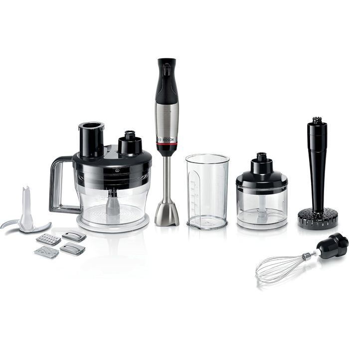 Mixeur plongeant Ergomaster Série 6 1000W refroidi air vitesse variable système QuattroBlade accessoires inclus MSM6M673