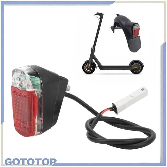 GOTOTOP Feu arrière de scooter Feu arrière pour Scooter électrique étanche Ultra lumineux lampe de stop LED pour MAX sport kit