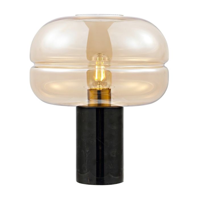 Lampe de table en Marbre/verre/fer Noir