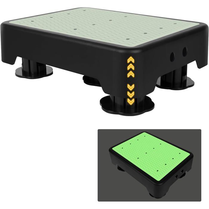 Marchepied antidérapant adulte et senior - hauteur réglable 9.5/12.2/15 cm capacité 250 kg surface phosphorescente portable