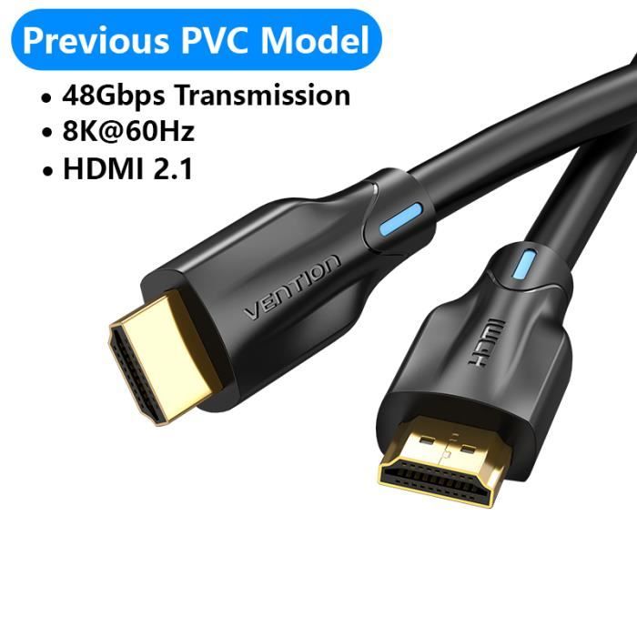 Noir AAN HDMI 2.1 - 3M - Vention 8K HDMI 2.1 Câble 4K 120Hz 48Gbps
