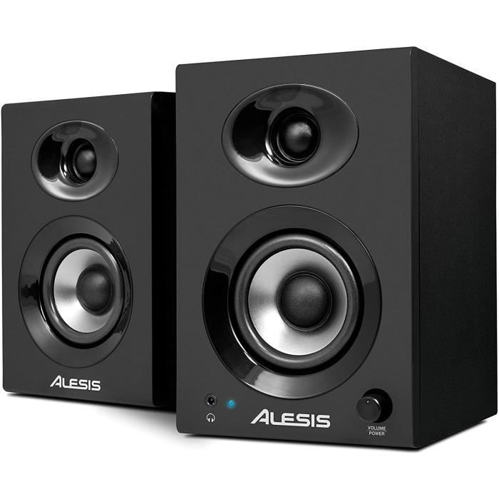 Alesis Elevate 3 MKII - Paire d'Enceintes PC Actives pour Monitoring Studio, Montage Video, Gaming, Musique ou pour les Branc