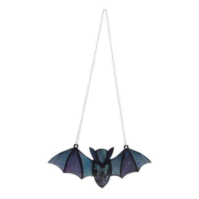 Décoration Halloween Chauve-souris En Acrylique Coloré - Attrape-soleil Fenêtre Suspendu 20x8,5 Cm - Pour Vitrail, Mur, Fête - 7
