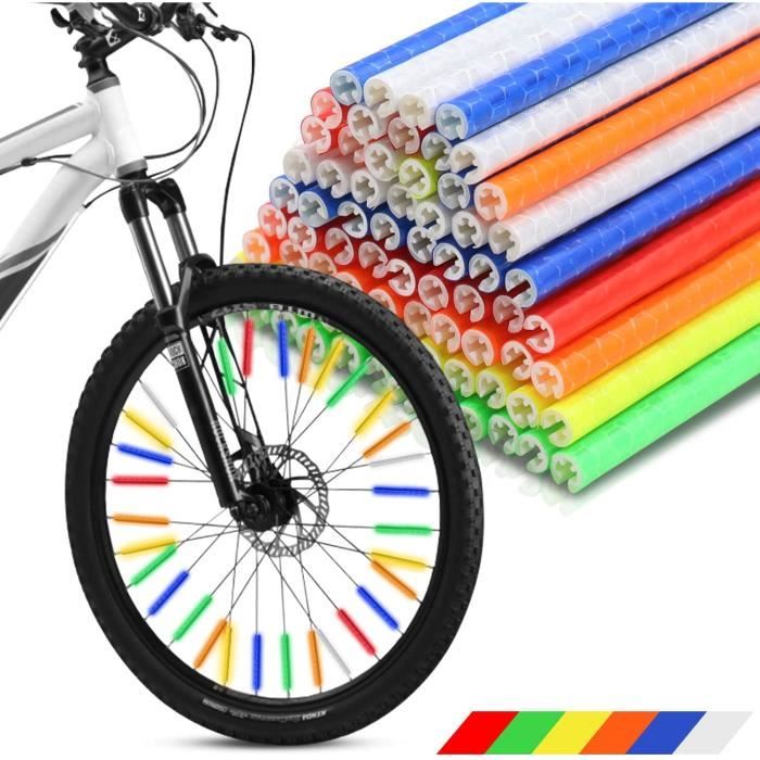 Lot de 72 réflecteurs de rayons de vélo - 6 couleurs - Visibilité