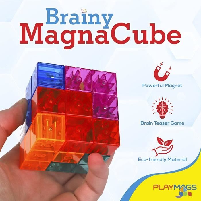 Playmags Ensemble de Voiture 2 pièces : aimants Plus puissants, Jouets STEM pour Enfants, à Playmags Ensemble de Voiture 2 pièces : aimants Plus puissants, Jouets STEM pour Enfants, à