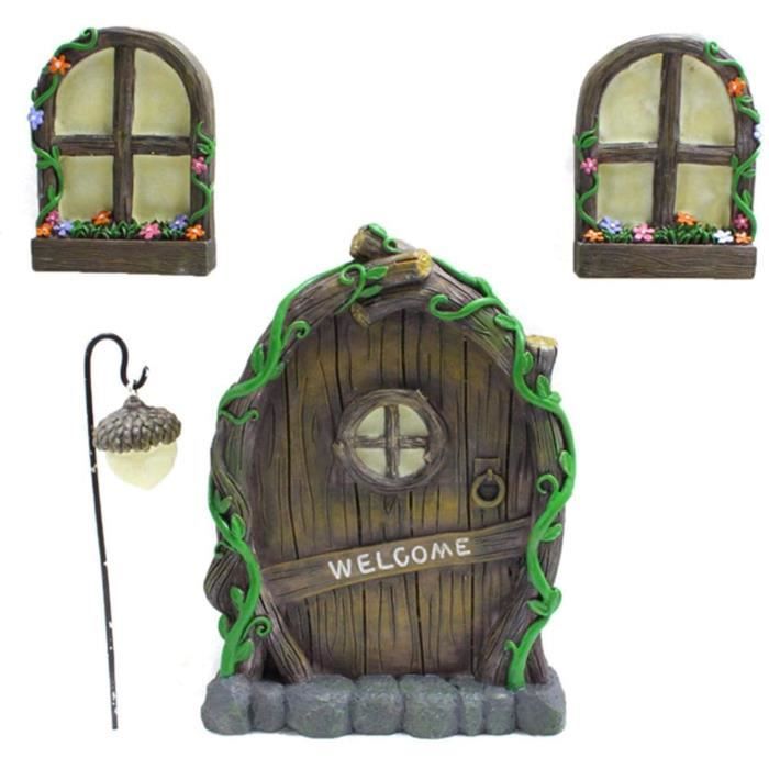 Porte De Fée Miniature En Bois Pour Arbre Ou Jardin - Décoration Féerique ~8-10 Cm - Pour Extérieur Ou Intérieur - Idée Cadeau Enfant