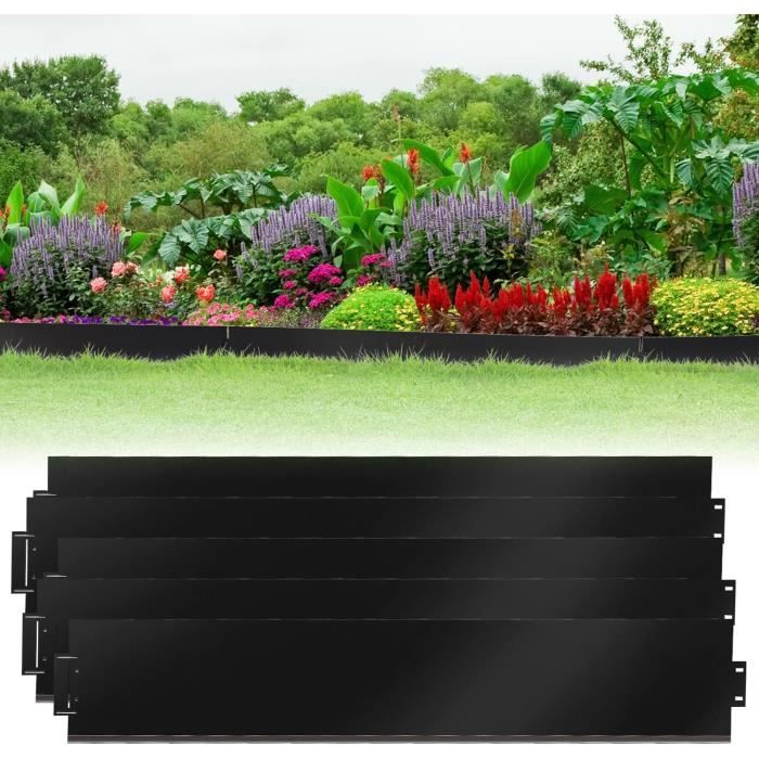 SWANEW 5M Bordure De Pelouse En Métal Bordure De Tonte Galvanisé Délimitation De Chemin Bordure De Parterre 55386783
