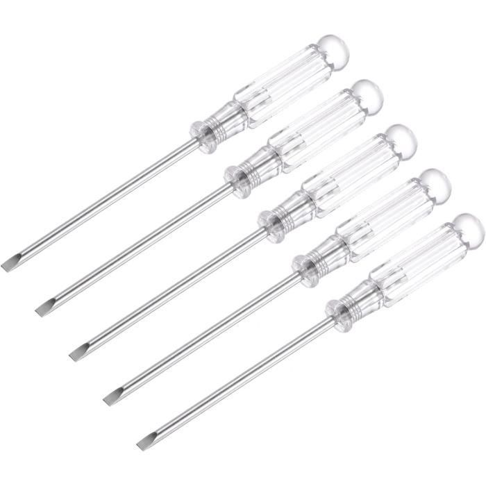 Tournevis plat 5.5x1x100mm isolé 1000V lame acier chromé manche bleu ATEX II pour vis tête