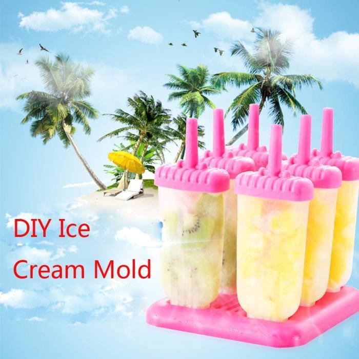 Noir 6 Cellules DIY Machines à Glace Outils de Cuisine Moules à Pop Réutilisables Purées Écologiques Stockées Yogourt, Moules À Popsicle Outils De Cuisine Noir 6 Cellules DIY Machines à Glace Outils de Cuisine Moules à Pop Réutilisables Purées Écologiques Stockées Yogourt, Moules À Popsicle Outils De Cuisine