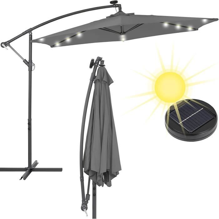 Parasol Déporté 3x3m En Aluminium Gris Anthracite Et Toile écrue Aguadila | Maisons Du Monde