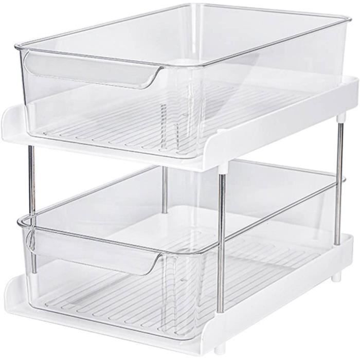 Lot De 2 Organisateurs Sous évier – Tiroir 2 Niveaux – Rangement Cuisine/salle De Bain – Neuf