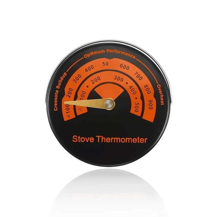Thermomètre d'ambiance motif poêle vintage et durable