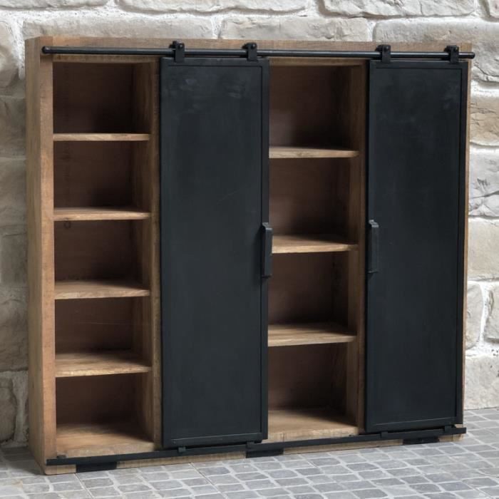 bahut etagere de cuisine meuble buffet armoire salon 117 cm x 111 cm x 31 cm 14379 bis cdiscount maison