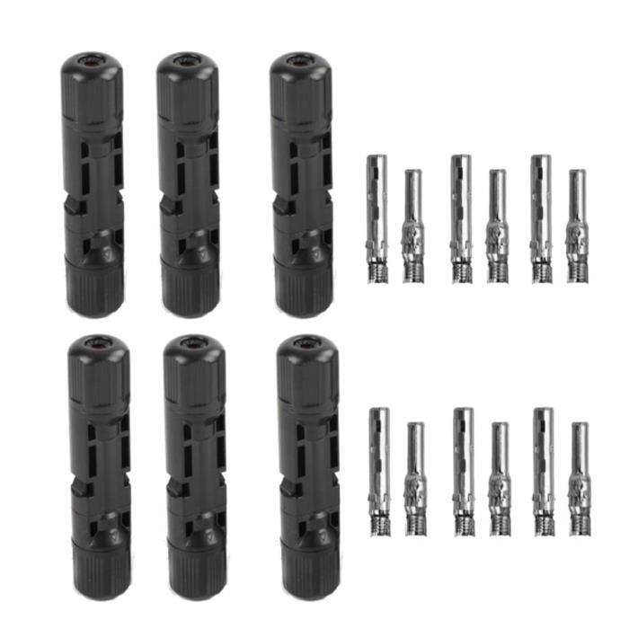 20 Paires Connecteurs Mâle/femelle Pour Câble Solaire PV – Compatible Câbles 2.5/4/6 Mm², Noyau Cuivre étamé