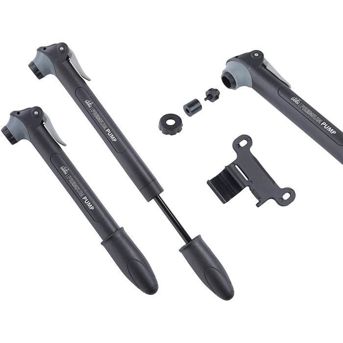 Dansi Mini Pompe à vélo Mixte Adulte avec Valve remplaçable et Support Noir - 44303