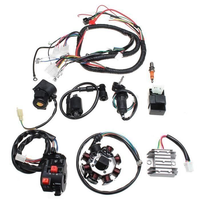 Kit Câblage Complet ATV 50cc-110cc - Bobine Stator CDI Bougie Pour Quad Dirt Bike