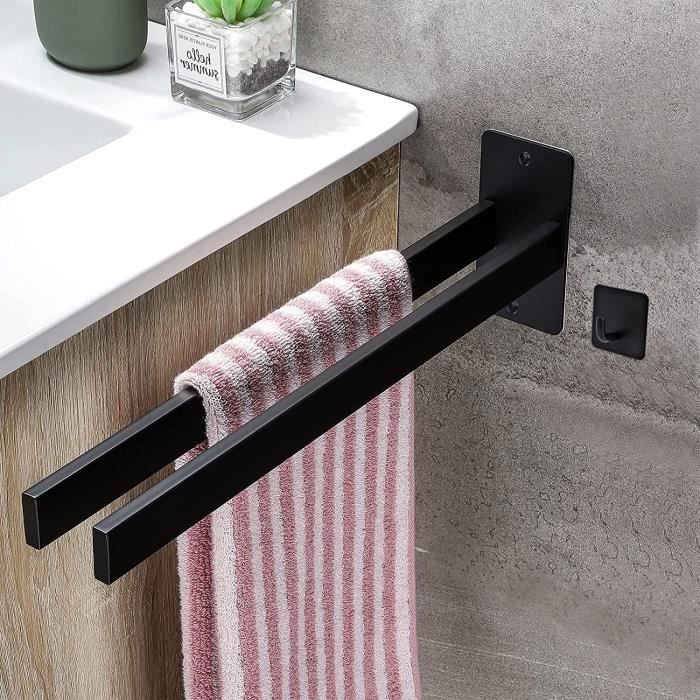 EMKE Porte Serviette Salle De Bain 2 étages Porte Serviette Radiateur, Noir, Porte Serviette Mural | Leroy Merlin