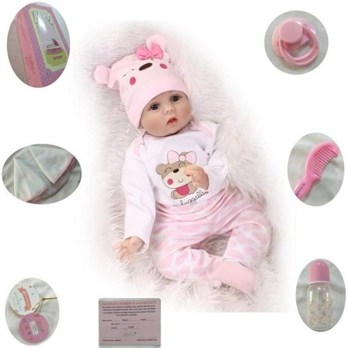 55cm 22 Pouces Bebe Reborn Fille Garcon Silicone, Reborn Baby Doll