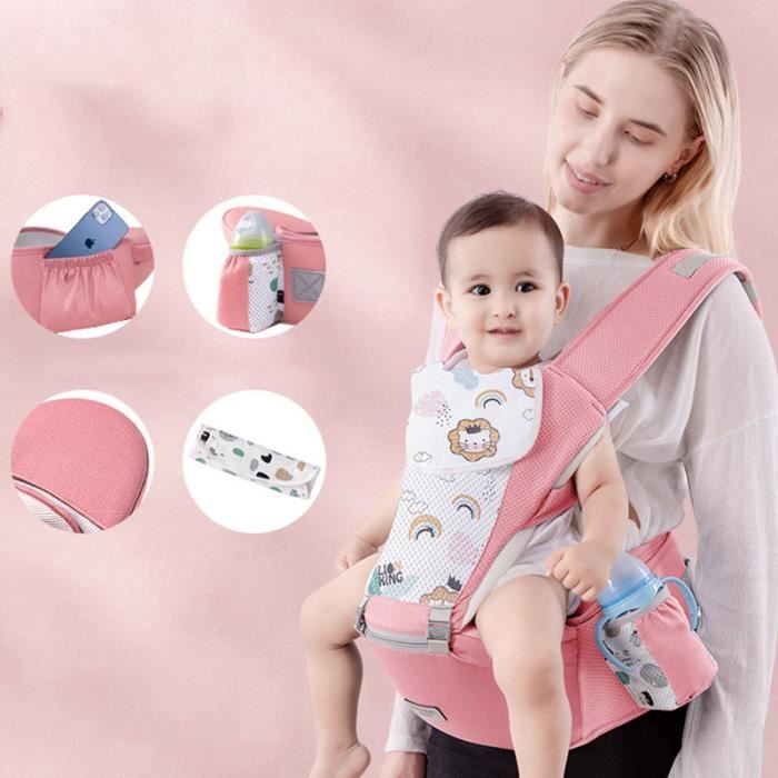 Porte Bébé 6 En 1 Avec Siège De Hanche - Porte-Bébé Réglable 3 à 36 Mois Jusqu'à 20 Kg, Confort Ergonomique