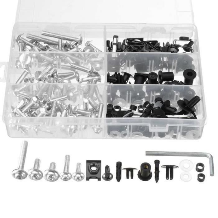Kit De 200 Vis Et Boulons Moto Pour BMW R1150RT ABS 2002 - Aluminium Noir - Carénage, Corps, Clips