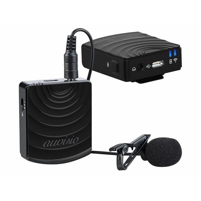 Microphone sans fil 2,4 GHz avec récepteur jack 3,5 mm