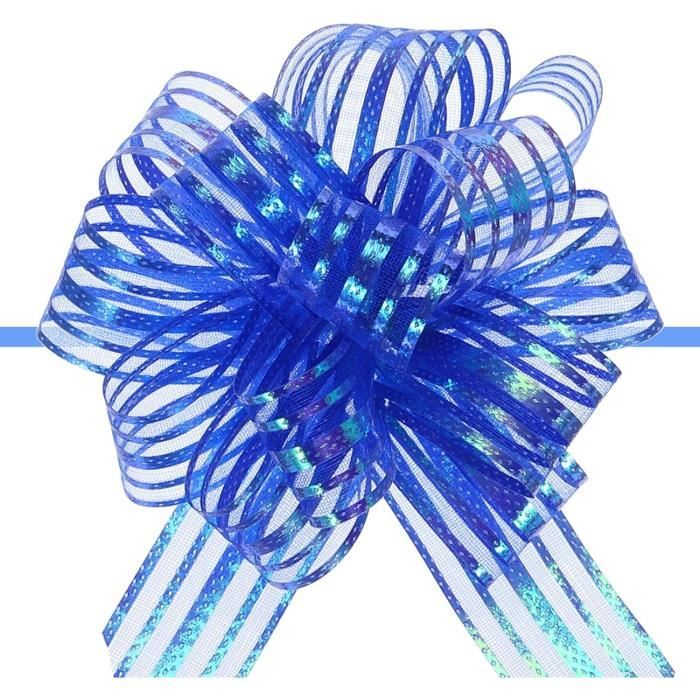 Nœud Festif Anniversaire Lot De 200 Nœuds Décoratifs Pour Emballage Cadeau, Décoration De Noël Nœuds Plastique Couleur Bleu Roi