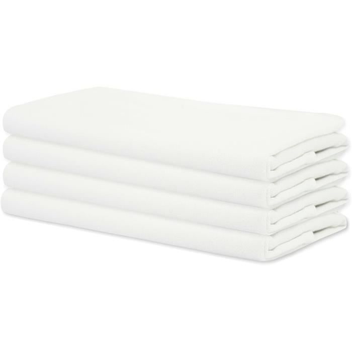 Lot De 12 Serviettes De Toilette Luxe 30x30 Cm Blanches En Flanelle Très Absorbante - Sweet Needle