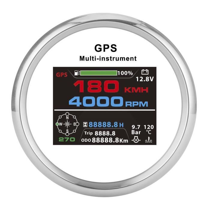 Instrument De Bord Numérique CN Série - Affichage 52 Mm - Pour Bateau (GPS, Voltmètre, Ampèremètre...)