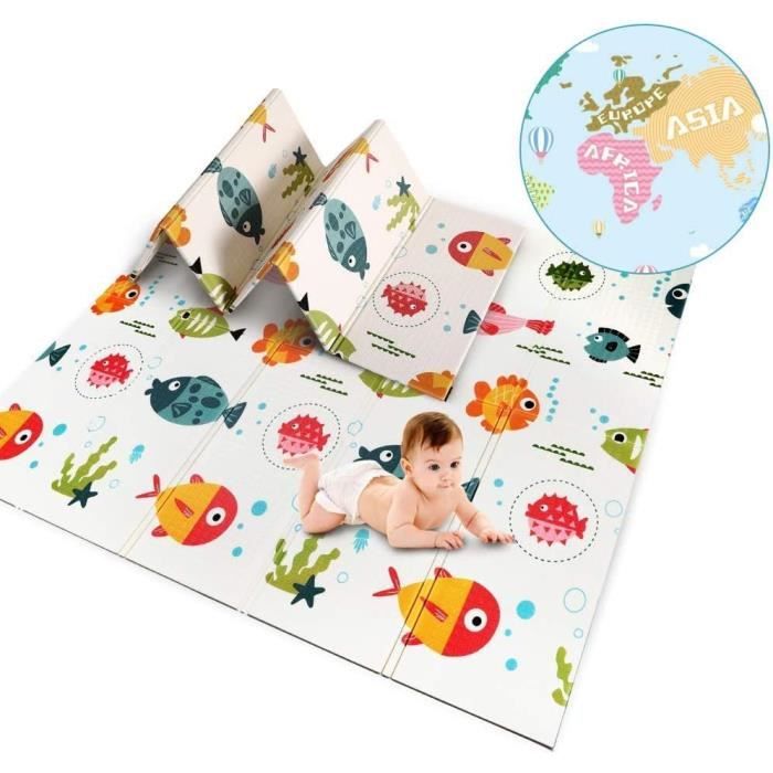 Tapis de Jeu pour Bébé Enfant Tapis Pliable d'Éveil et de Jeux pour Bébé Tapis Épaissie Pliable en Mousse, 180x200x1cm