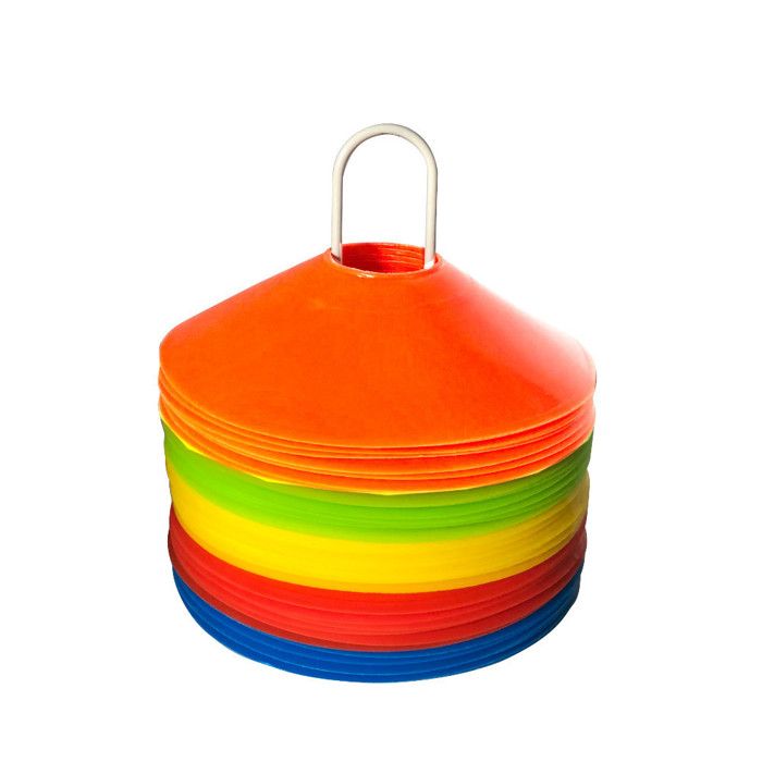 D-Work Lot De 10 Cônes De Marquage En Polyéthylène - Hauteur 23 Cm, Base Carrée 14 Cm, Poids 68 G - Parfaits Pour Football, Fitness Et Jeux