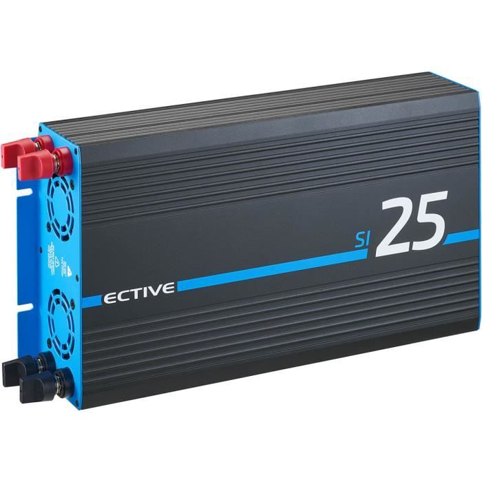 ECTIVE 2500 W 12V-230V pur Sinus convertisseur de tension avec port USB SI 25 pour auto voiture, panneau solaire