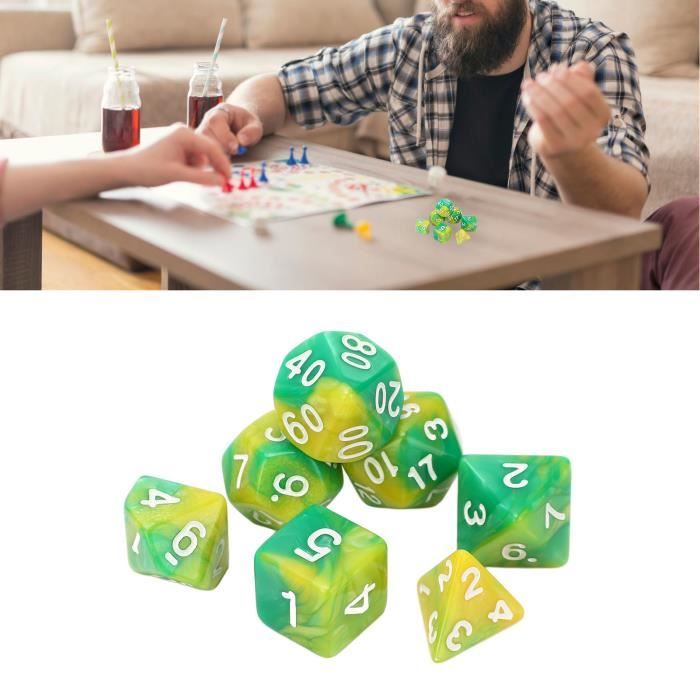 Byfoyif 70 Dés Polyédriques 10 Faces 0-9 – 7 Couleurs – Acrylique Transparent – Jeux De Société