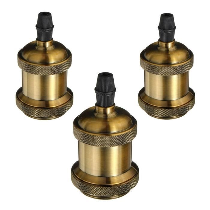 1 Pi/èce Vintage Edison Prise de Lampe Pendentif Clair E27 Visse Ampoule Base Aluminium Lumi/ère Douille Ztoma Aluminium Douille Ampoule Bronze
