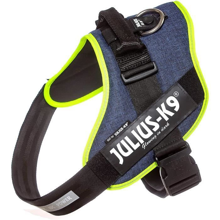 Harnais Pour Chien Idc Power Jeans Denim/jaune Fluo Large - Julius K9®