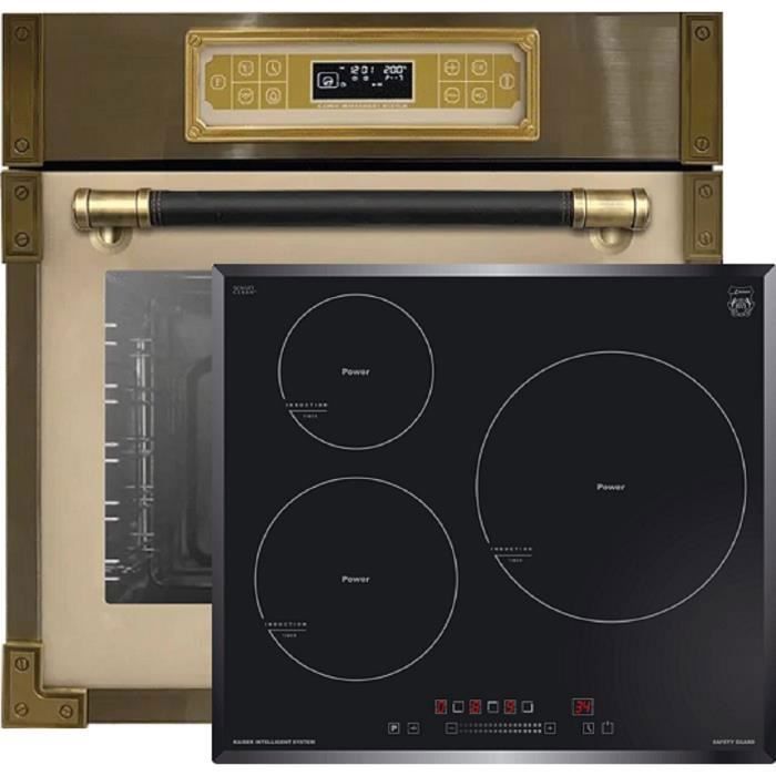 Kaiser FOUR Set EH 6726 ElfAD+KCT 6736 FI Four encastrable rétro 80L + table de cuisson à induction 60cm - Kaiser